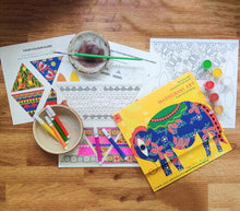 Load image into Gallery viewer, Diy paper lamp making craft kit with madhubani art