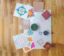 Load image into Gallery viewer, Diy rangoli making kit - handmade wooden block print craft
